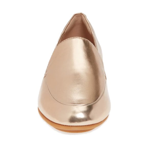 NEW FitFlop Women Lena Metallic Gold Comfortable Loafer Driving Moccasin Flats - Picture 4 of 6